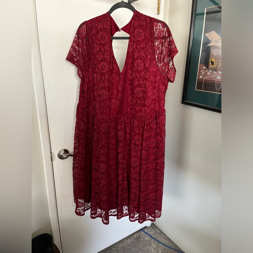 Red lace dress